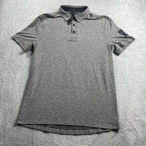Lululemon Evolution Polo Golf‎ Shirt Mens Large Gray Performance Short Sleeve